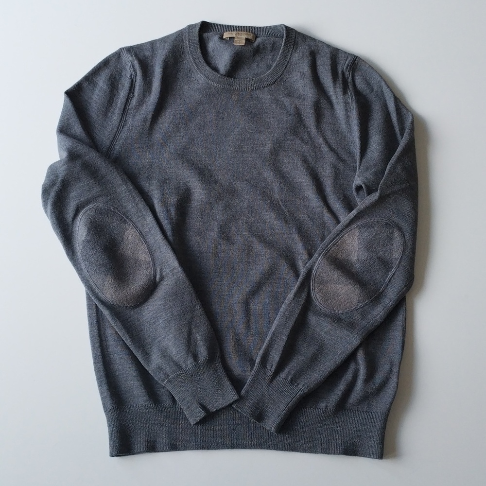BURBERRY Sweater Merino Wool Elbow Check